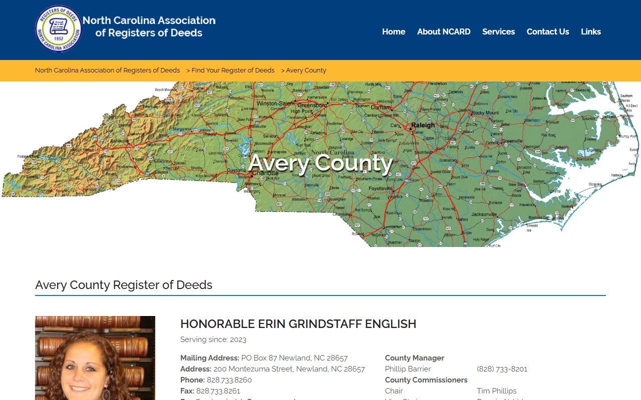 Avery County Register of Deeds distinction for clerk records