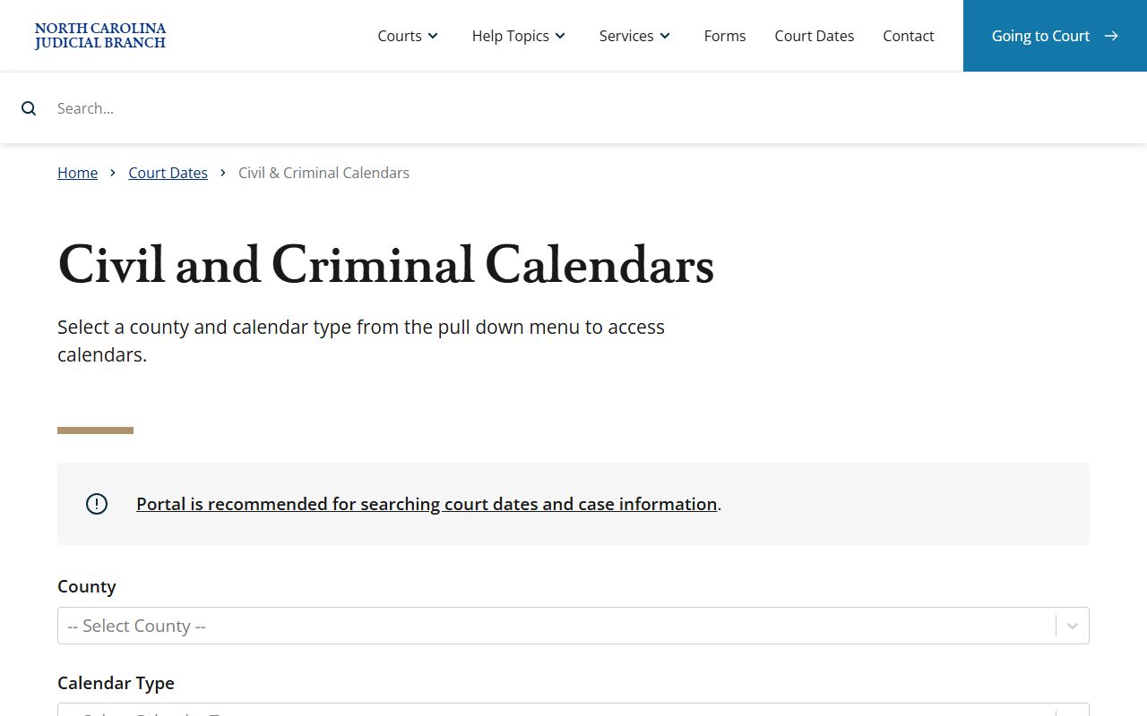 Avery County court dockets calendar search