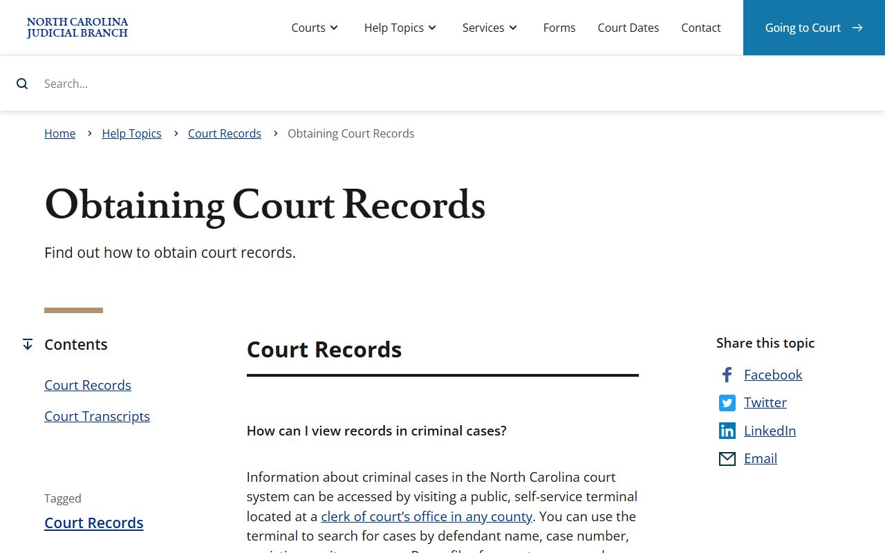 Avery County court records access through the NC Judicial Branch