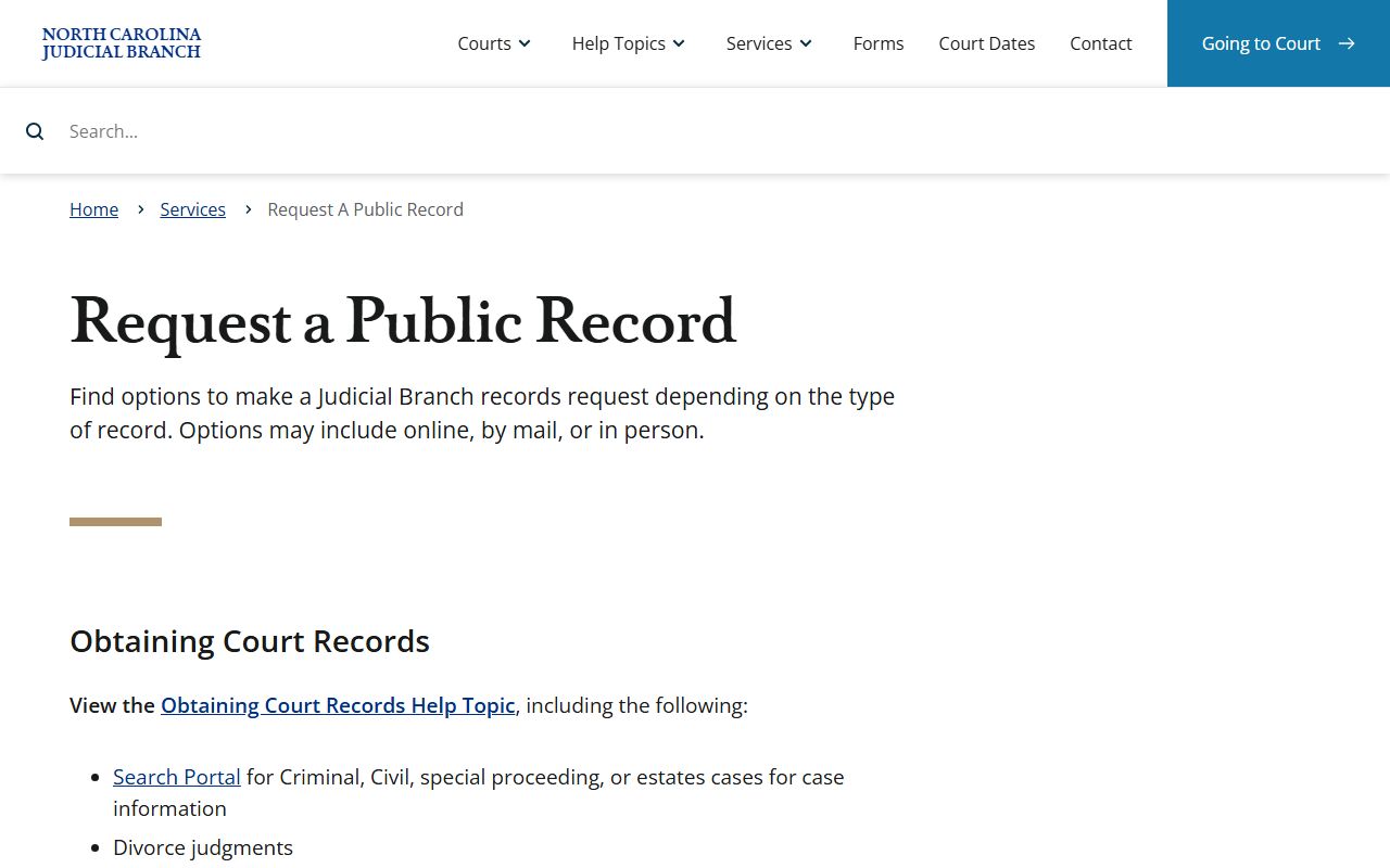 Avery County court records public request routing