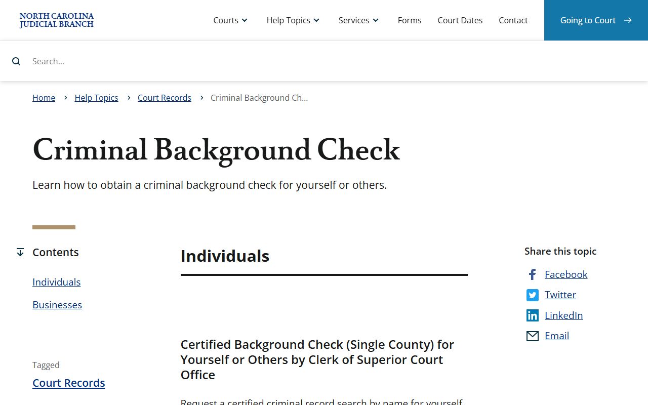 Avery County criminal court records background check source