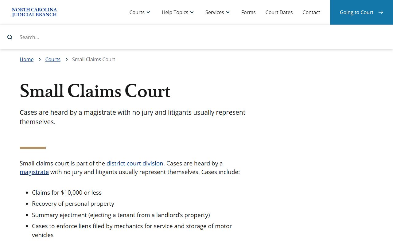 Avery County Superior Court small claims and magistrate records