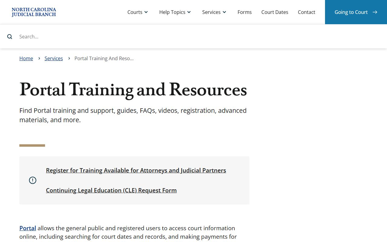 Avery County court records eCourts Portal training page