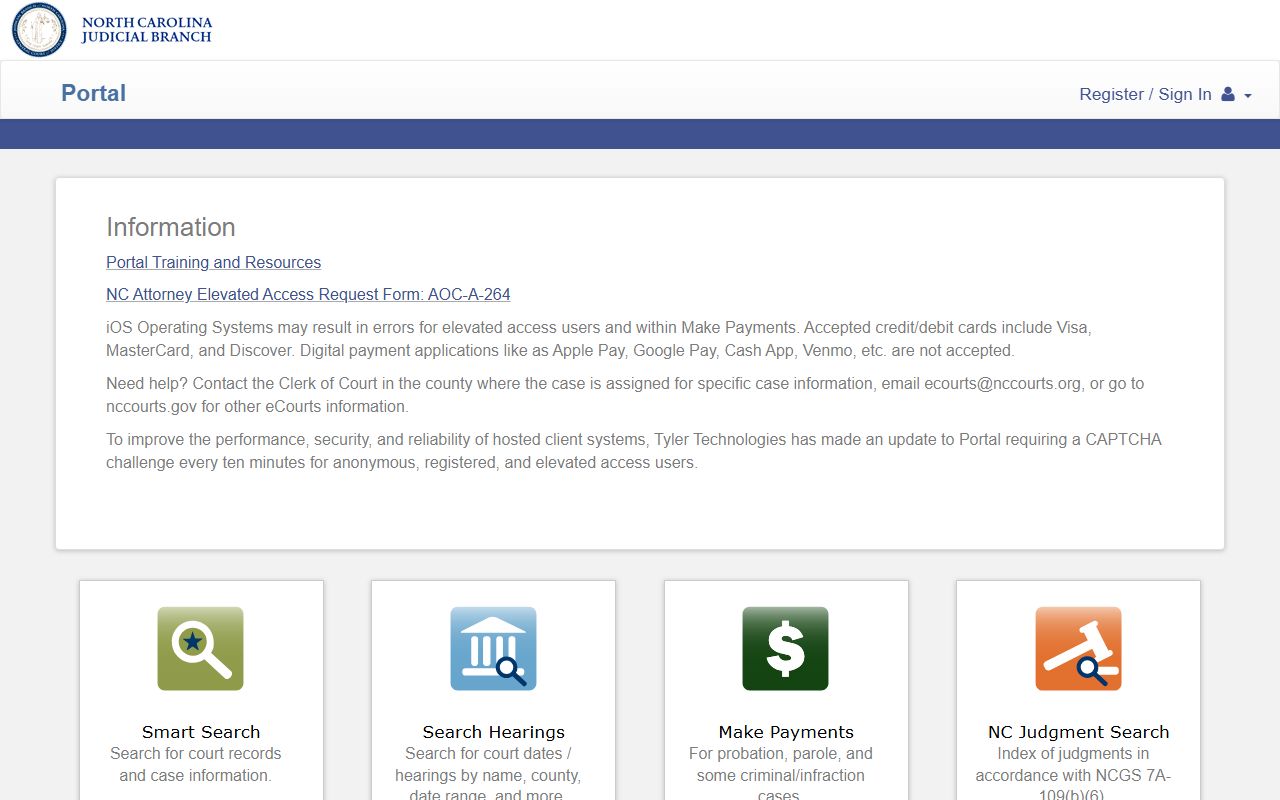 Avery County court records eCourts Portal search interface