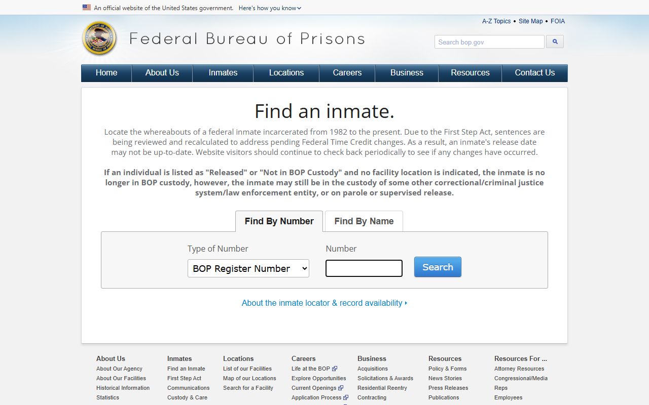 Avery County inmate records federal Bureau of Prisons locator