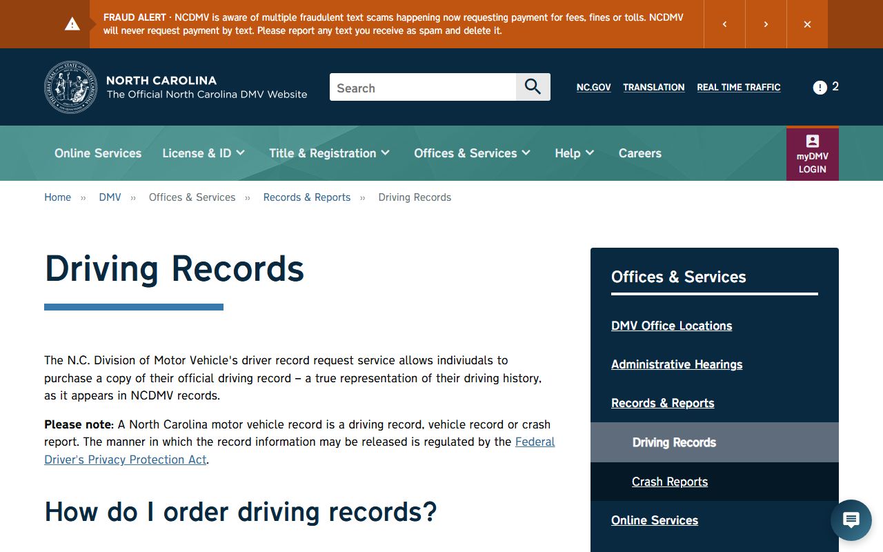 Avery County traffic court records DMV driver record distinction